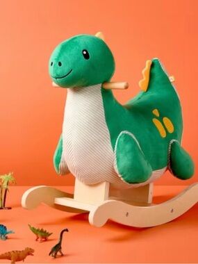Green Plush Dinosaur Rocker for Kids - Soft Ride-On Toy